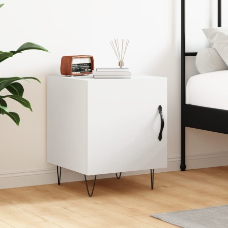 Mesita de noche madera de ingeniería blanco 40x40x50 cm de vidaXL, Mesitas de noche - Ref: Foro24-827548, Precio: 38,26 €, De...