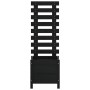Jardinera con estantería madera maciza pino negro 39x39,5x114cm en Macetas y jardineras | Comprar online en Foru.es
