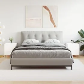 Mesitas noche 2 uds madera ingeniería blanco brillo 40x40x50 cm de vidaXL, Mesitas de noche - Ref: Foro24-827537, Precio: 69,...