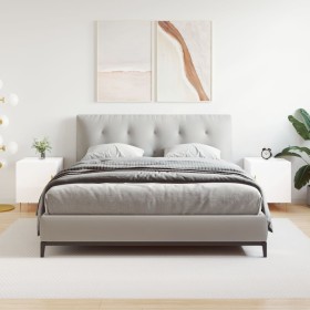 Mesitas noche 2 uds madera ingeniería blanco brillo 40x40x50 cm de vidaXL, Mesitas de noche - Ref: Foro24-827537, Precio: 70,...