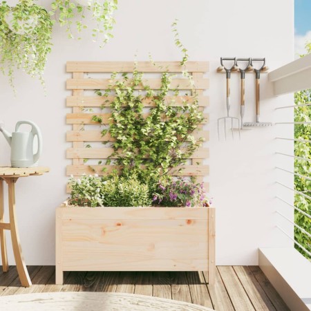 Jardinera con estantería madera maciza pino 79x39,5x114 cm en Macetas y jardineras | Comprar online en Foru.es