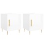 Mesitas noche 2 uds madera ingeniería blanco brillo 40x40x50 cm de vidaXL, Mesitas de noche - Ref: Foro24-827537, Precio: 70,...