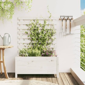 Jardinera estantería madera maciza pino blanco 79x39,5x114 cm en Macetas y jardineras | Comprar online en Foru.es