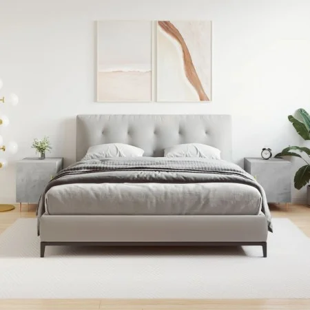 Mesitas noche 2 uds madera ingeniería gris hormigón 40x40x50 cm de vidaXL, Mesitas de noche - Ref: Foro24-827541, Precio: 47,...