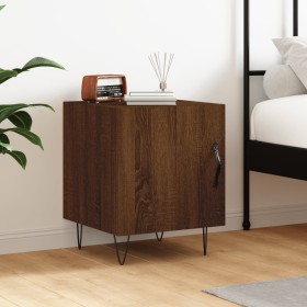Mesita de noche madera de ingeniería marrón roble 40x40x50 cm de vidaXL, Mesitas de noche - Ref: Foro24-827562, Precio: 40,47...
