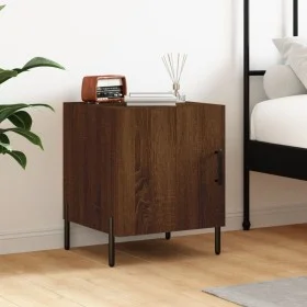 Mesita de noche madera de ingeniería marrón roble 40x40x50 cm de vidaXL, Mesitas de noche - Ref: Foro24-827594, Precio: 36,86...