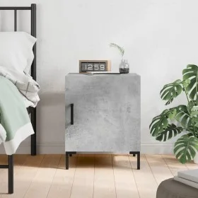 Mesita de noche madera de ingeniería gris hormigón 40x40x50 cm de vidaXL, Mesitas de noche - Ref: Foro24-827572, Precio: 33,5...