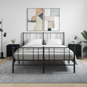 Mesitas de noche 2 uds madera de ingeniería negro 40x40x50 cm de vidaXL, Mesitas de noche - Ref: Foro24-827567, Precio: 54,20...