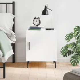 Glossy white engineered wood bedside table 40x40x50 cm by vidaXL, Nightstands - Ref: Foro24-827600, Price: 32,80 €, Discount: %