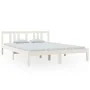 Estructura de cama madera maciza blanca King Size 150x200 cm de vidaXL, Camas y somieres - Ref: Foro24-814890, Precio: 114,79...