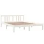 Estructura de cama madera maciza blanca King Size 150x200 cm de vidaXL, Camas y somieres - Ref: Foro24-814890, Precio: 114,79...