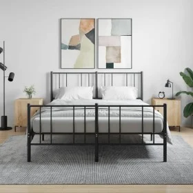 Mesitas noche 2 uds madera ingeniería roble Sonoma 40x40x50 cm de vidaXL, Mesitas de noche - Ref: Foro24-827571, Precio: 51,9...