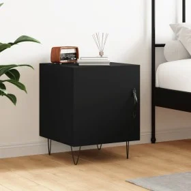 Black engineered wood nightstand 40x40x50 cm by vidaXL, Nightstands - Ref: Foro24-827550, Price: 37,87 €, Discount: %