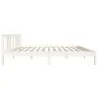 Estructura de cama madera maciza blanca King Size 150x200 cm de vidaXL, Camas y somieres - Ref: Foro24-814890, Precio: 114,79...