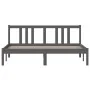 Estructura de cama madera maciza gris King Size 150x200 cm de vidaXL, Camas y somieres - Ref: Foro24-814891, Precio: 142,03 €...