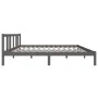 Estructura de cama madera maciza gris King Size 150x200 cm de vidaXL, Camas y somieres - Ref: Foro24-814891, Precio: 142,03 €...