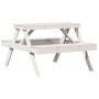 Mesa de pícnic madera maciza de pino blanco 105x134x75 cm en Mesas de jardín | Comprar online en Foru.es