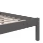 Estructura de cama madera maciza gris King Size 150x200 cm de vidaXL, Camas y somieres - Ref: Foro24-814891, Precio: 142,03 €...
