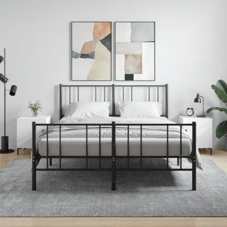 Mesitas de noche 2 uds madera de ingeniería blanco 40x40x50 cm de vidaXL, Mesitas de noche - Ref: Foro24-827565, Precio: 54,2...