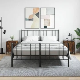 Mesitas noche 2 uds madera ingeniería roble ahumado 40x40x50 cm de vidaXL, Mesitas de noche - Ref: Foro24-827591, Precio: 55,...