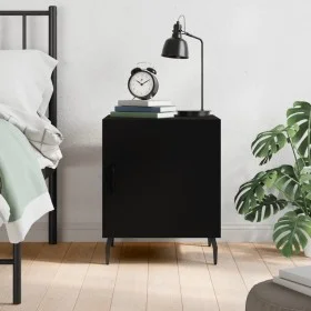Mesita de noche madera de ingeniería negro 40x40x50 cm de vidaXL, Mesitas de noche - Ref: Foro24-827598, Precio: 37,86 €, Des...