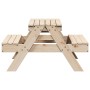 Mesa de picnic para niños madera maciza de pino 88x97x52 cm en Mesas de jardín | Comprar online en Foru.es