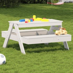Mesa de pícnic para niños madera maciza pino blanco 88x97x52 cm en Mesas de jardín | Comprar online en Foru.es
