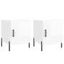 Mesitas noche 2 uds madera ingeniería blanco brillo 40x40x50 cm de vidaXL, Mesitas de noche - Ref: Foro24-827585, Precio: 62,...