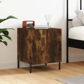 Smoked oak engineered wood bedside table 40x40x50 cm by vidaXL, Nightstands - Ref: Foro24-827590, Price: 32,19 €, Discount: %