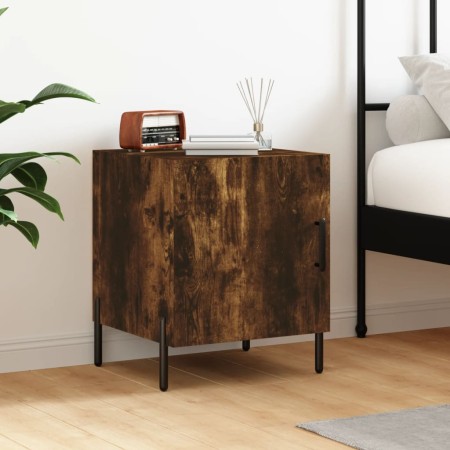 Mesita de noche madera de ingeniería roble ahumado 40x40x50 cm de vidaXL, Mesitas de noche - Ref: Foro24-827590, Precio: 32,4...