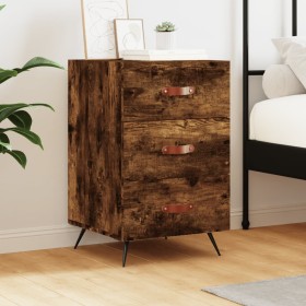Mesita de noche madera de ingeniería roble ahumado 40x40x66 cm de vidaXL, Mesitas de noche - Ref: Foro24-827633, Precio: 49,1...
