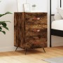 Mesita de noche madera de ingeniería roble ahumado 40x40x66 cm de vidaXL, Mesitas de noche - Ref: Foro24-827633, Precio: 49,1...