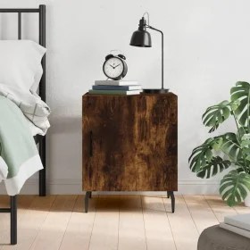 Mesita de noche madera de ingeniería roble ahumado 40x40x50 cm de vidaXL, Mesitas de noche - Ref: Foro24-827606, Precio: 31,3...