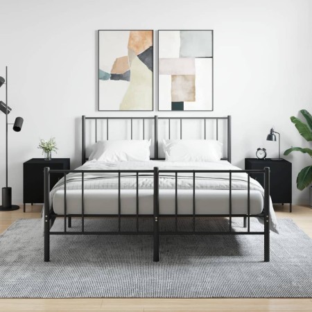 Mesitas de noche 2 uds madera de ingeniería negro 40x40x50 cm de vidaXL, Mesitas de noche - Ref: Foro24-827583, Precio: 58,47...