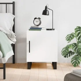Glossy white engineered wood bedside table 40x40x50 cm by vidaXL, Nightstands - Ref: Foro24-827616, Price: 48,97 €, Discount: %