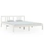 Estructura de cama de madera maciza blanco 160x200 cm de vidaXL, Camas y somieres - Ref: Foro24-814895, Precio: 102,51 €, Des...
