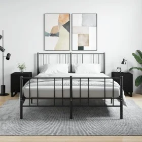 Mesitas de noche 2 uds madera de ingeniería negro 40x40x50 cm de vidaXL, Mesitas de noche - Ref: Foro24-827615, Precio: 82,35...