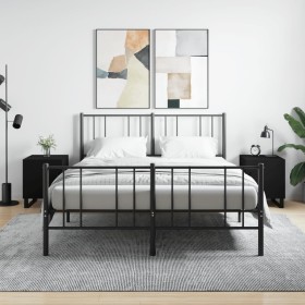 Mesitas de noche 2 uds madera de ingeniería negro 40x40x50 cm de vidaXL, Mesitas de noche - Ref: Foro24-827615, Precio: 83,38...