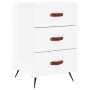 Mesita de noche madera de ingeniería blanco brillo 40x40x66 cm de vidaXL, Mesitas de noche - Ref: Foro24-827630, Precio: 65,4...