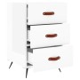 Mesita de noche madera de ingeniería blanco brillo 40x40x66 cm de vidaXL, Mesitas de noche - Ref: Foro24-827630, Precio: 65,4...