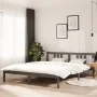 Estructura de cama de madera maciza gris 160x200 cm de vidaXL, Camas y somieres - Ref: Foro24-814896, Precio: 119,94 €, Descu...