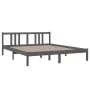 Estructura de cama de madera maciza gris 160x200 cm de vidaXL, Camas y somieres - Ref: Foro24-814896, Precio: 119,94 €, Descu...