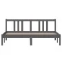 Estructura de cama de madera maciza gris 160x200 cm de vidaXL, Camas y somieres - Ref: Foro24-814896, Precio: 119,94 €, Descu...