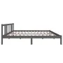 Estructura de cama de madera maciza gris 160x200 cm de vidaXL, Camas y somieres - Ref: Foro24-814896, Precio: 119,94 €, Descu...