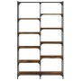 Estantería hierro madera ingeniería roble ahumado 100x32x170 cm en Librerías y estanterías | Comprar online en Foru.es