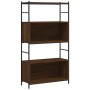 Estantería hierro madera ingeniería marrón roble 80x30x145,5 cm en Librerías y estanterías | Comprar online en Foru.es