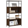 Estantería hierro madera ingeniería marrón roble 80x30x145,5 cm en Librerías y estanterías | Comprar online en Foru.es