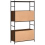 Estantería hierro madera ingeniería marrón roble 80x30x145,5 cm en Librerías y estanterías | Comprar online en Foru.es