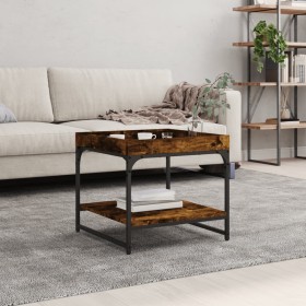 Mesa de centro madera ingeniería roble ahumado 49,5x49,5x45 cm en Mesas de centro | Comprar online en Foru.es