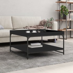 Mesa de centro madera de ingeniería y hierro negro 80x80x45 cm en Mesas de centro | Comprar online en Foru.es